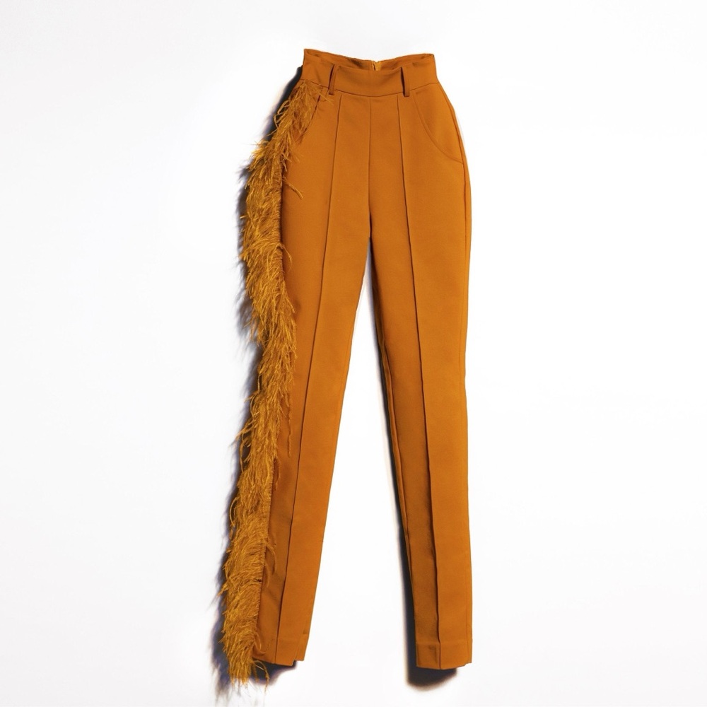 Hanifa Ava Feather-Accent Trousers